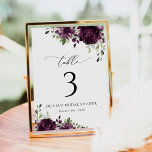 Lila Blumen, Pflaumen, Blume, Boho, Tischnummern<br><div class="desc">Fügen Sie Ihrem Brautparty eine persönliche Touch mit diesen stilvollen und unvergesslichen Party hinzu! Das Design zeichnet sich durch lila Aquarell-Blume und Grünpflanzen auf weißem Hintergrund aus.</div>