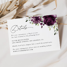 Lila Blumen, Pflaumenblumen, Blume für Hochzeiten Begleitkarte