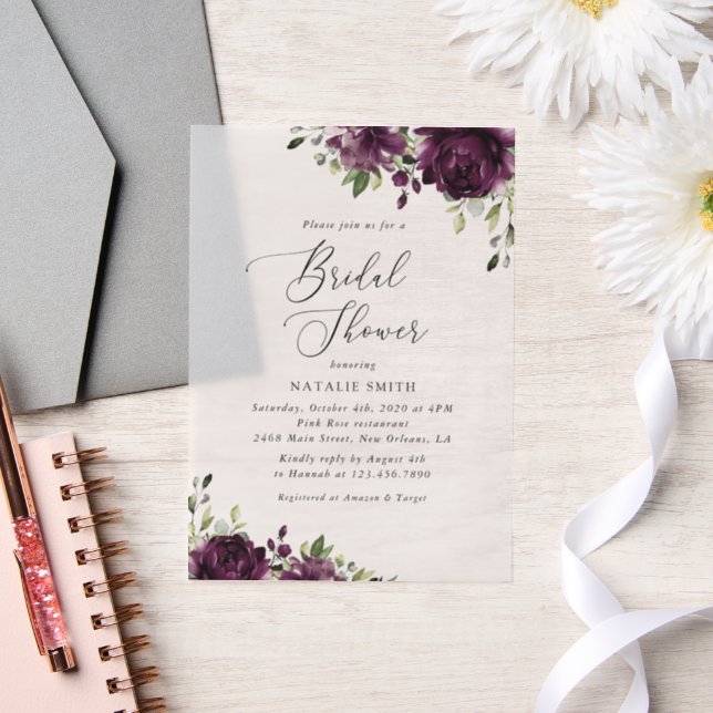 Lila Blumen, Pflaumenblumen, Boho, Brautparty (Hochzeit)