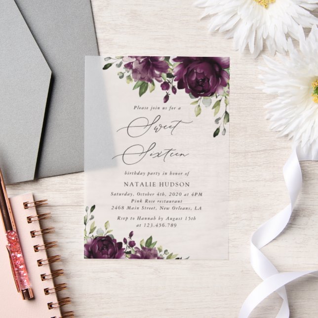 Lila Blumen, Pflaumenblumen, Boho, Sweet 16 (Hochzeit)