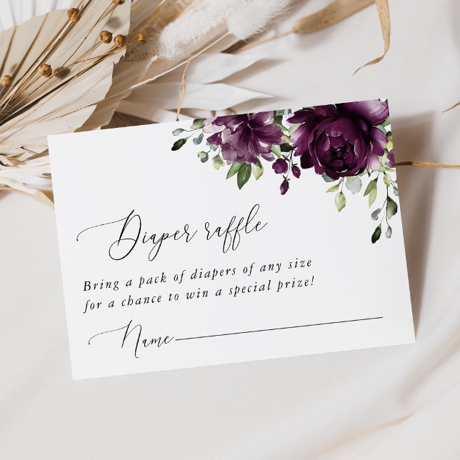 Lila Blumen, Pflaumenblüten, Boho, Windeln Begleitkarte (Von Creator hochgeladen)