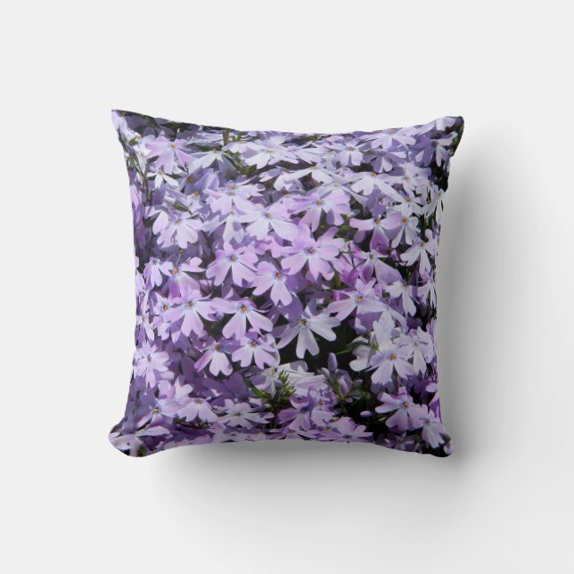 Lila Blumen (Phlox) Kissen (Vorderseite)