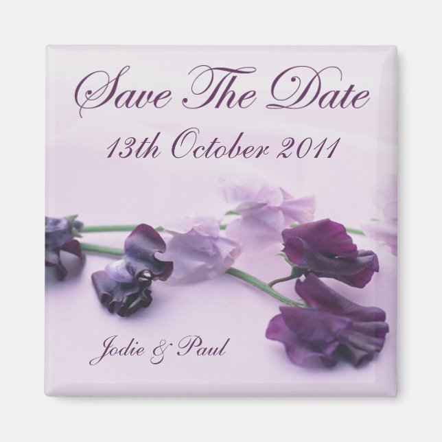 Lila Blumen - Save the Date Magnet (Vorne)