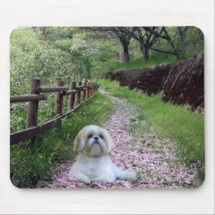 Lila Blumen Shih Tzu Mousepad