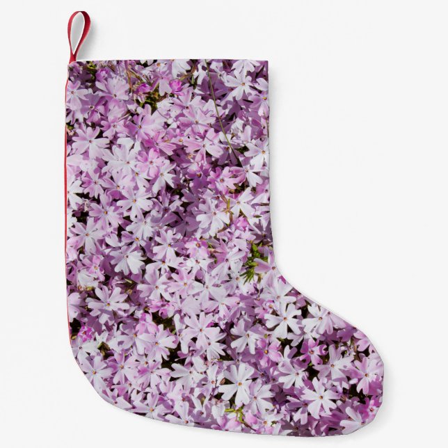 Lila Blumen Sommer blüht frischer Hintergrund Kleiner Weihnachtsstrumpf (Vorderseite)