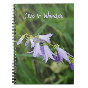 Lila Blumen-Spiral-Foto-Notizbuch Notizblock