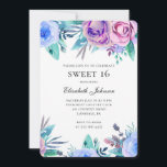 Lila Blumen süß 16. Blauer Blumenstrauß 16. Geburt Einladung<br><div class="desc">Bitte kontaktieren Sie mich,  wenn Sie zusätzliche Artikel benötigen.</div>
