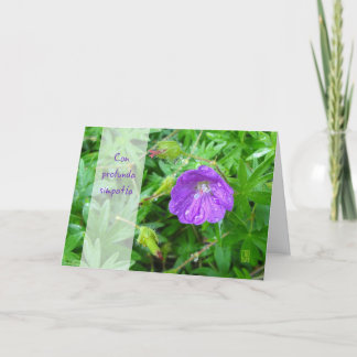 Lila-Blumen-Sympathie-Karte von uns Karte