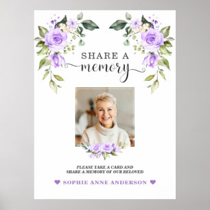 Lila Blumen Teilen Eine Erinnerung Trauerwandzeich Poster