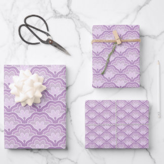 Lila Blumen Thema Geschenkpapier Set