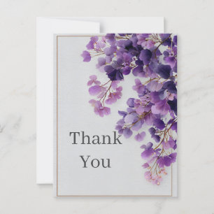 Lila-Blumen- und Rand-Dankeskarten Postkarte