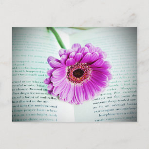 Lila Blumen Vintage Postkarte