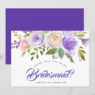 Lila Blumen wird meine Bridesmaid-Karte sein Einladung