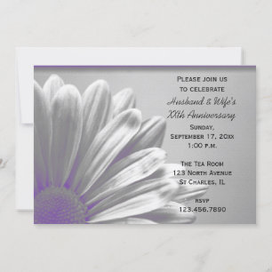 Lila Blumenausstellungen Hochzeitstag Party Einladung