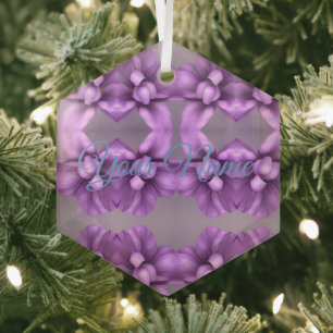 Lila Blumenbeweis - individuell anpassbare Blume Ornament Aus Glas