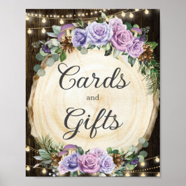 Lila, blumenbezaubernde Waldkarten und Geschenke Poster