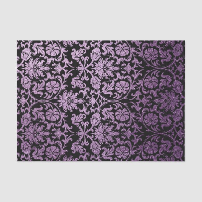 Lila Blumendach aus Schwarz und Glitzer Seidenpapier (Vorderseite)