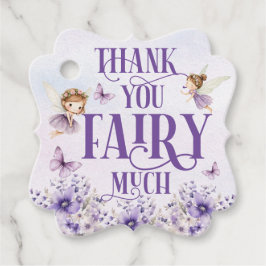 Lila Blumendanken Fairy viel Geschenkanhänger