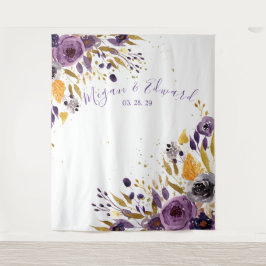Lila Blumendecke Empfang Dekoration Wandteppich