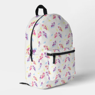 Lila Blumendesign Bedruckter Rucksack