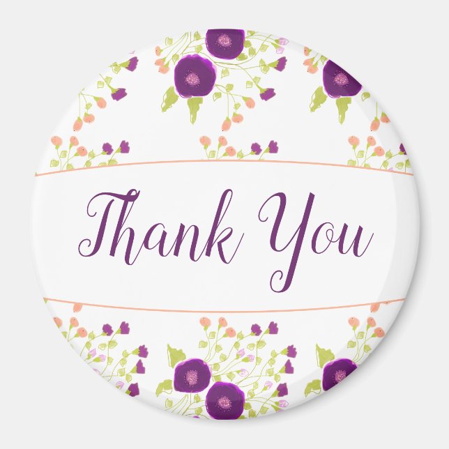 Lila Blumendesign Magnet (Vorne)