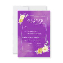 Lila Blumenehe RSVP-Karte