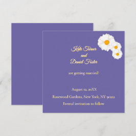 Lila Blumeneheliche Save-the-Date-Einladung Save The Date