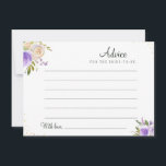 lila Blumenempfehlung in Aquarellfarben Hinweiskarte<br><div class="desc">Ein einfaches Blumendesign mit schönen lila und pfirsichfarbenen Blume. Sie können die Farben und Textdetails ändern.</div>
