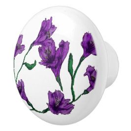 Lila Blumenfarbe Keramikknauf