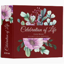 Lila Blumenfeier des Life Gast Book