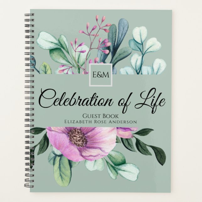 Lila Blumenfeier des Life Gast Book Planer (Vorderseite)