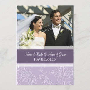 Lila BlumenFoto-Entlaufen-Mitteilungs-Karten Ankündigung
