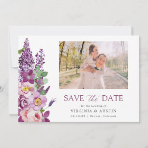 Lila Blumenfoto Save The Date