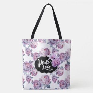 Lila Blumenfrieden/Liebe Tasche