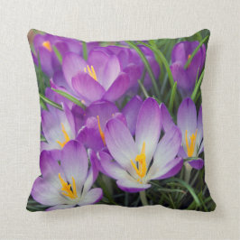 Lila Blumenfrühlings-Krokus-Blumen-Kissen Kissen