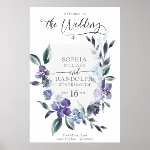 Lila Blumengarten Einladung zur Hochzeit, Poster