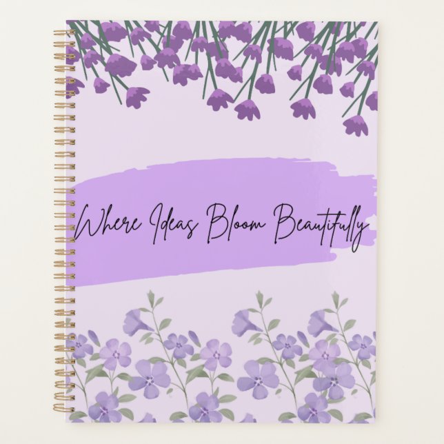 Lila Blumengebundenes Journal Planer (Vorderseite)
