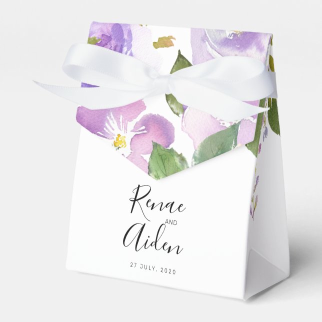 Lila Blumengeschenke, Maulwurfszel Geschenkschachtel (Vorderseite)
