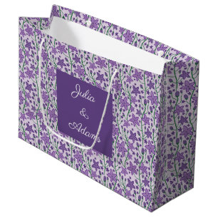 Lila Blumengeschenktasche Große Geschenktüte