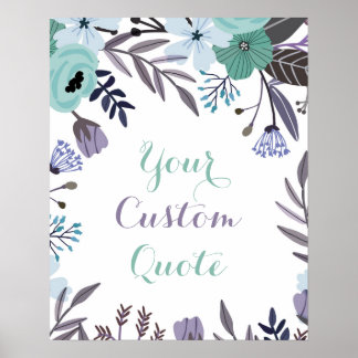 Lila, blumengeschmückter Personalisierter Anführun Poster