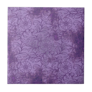 Lila BlumenGrunge Fliese