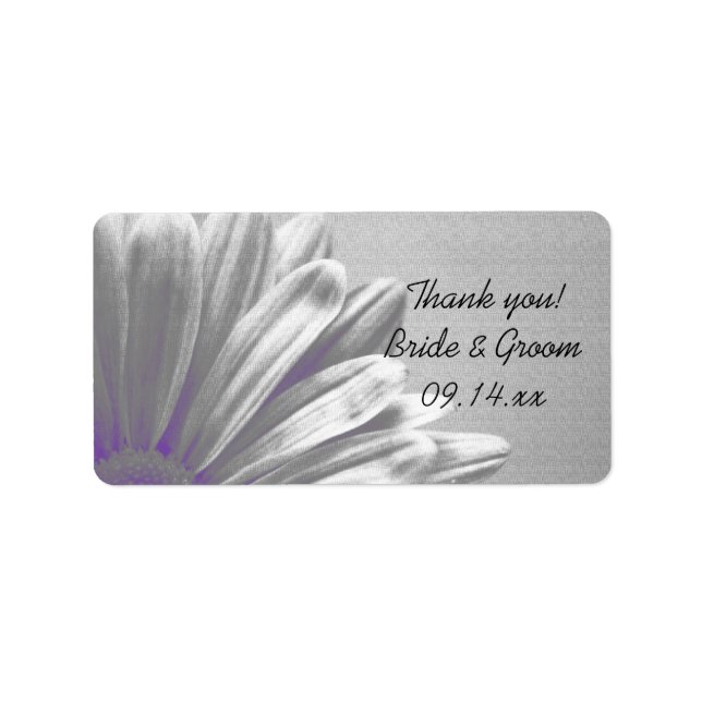 Lila BlumenHighlights Hochzeit Danke Tags Adressaufkleber (Vorne)