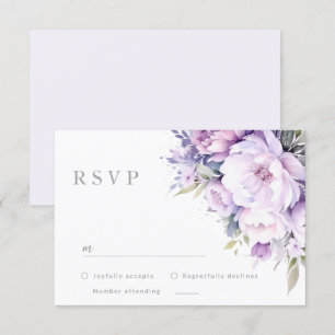 Lila Blumenhochzeit vom verzauberten Lavendel RSVP Karte