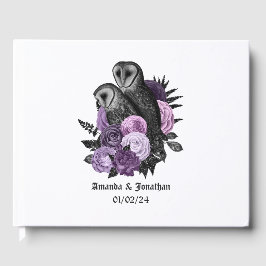 Lila Blumenhügel Gothic Wedding Gästebuch