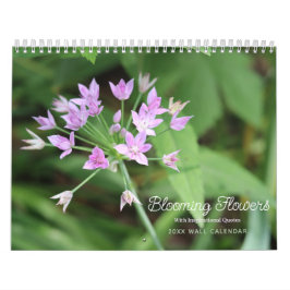 Lila Blumenkalender mit inspirierenden Zitaten Kalender