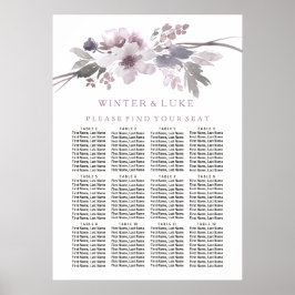 Lila Blumenkarte 12 Poster