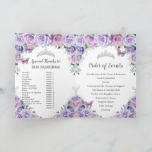 Lila Blumenkatalog Quinceñera Orden der Veranstalt
