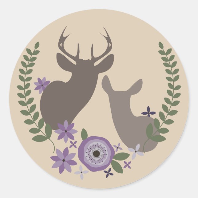 Lila Blumenkleber Runder Aufkleber (Vorderseite)