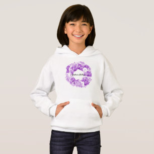 Lila Blumenkranz Freundlichkeit ist wichtig Kapuze Hoodie