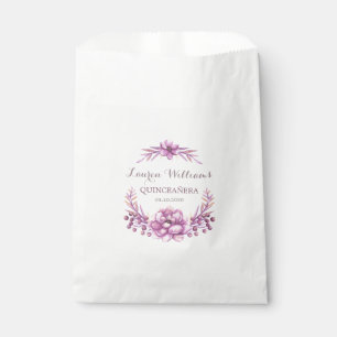 Lila Blumenkranz Quinceanera-Geschenktüten Geschenktütchen